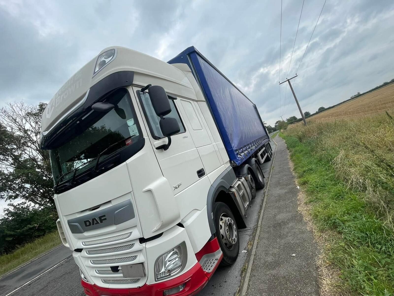 TES DAF and curtainsider on the road